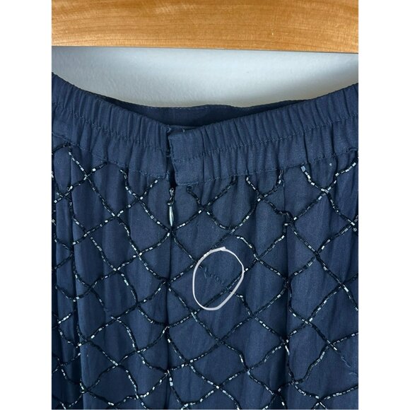 CACHE Vtg 90’s Silk‎ Fully Beaded Maxi Skirt Sz Sm Black Slit 100% Silk (Flaws) - Picture 8 of 10